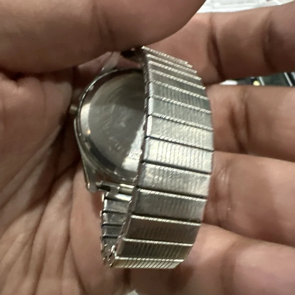 Vintage CHOROMATIC SWISS WATCH 1960s Silver Tone Mens Watch 33mm- Broken Crown